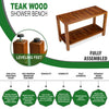 The FREYA, Teak Shower Bench, Shower Stool, 30 Inch